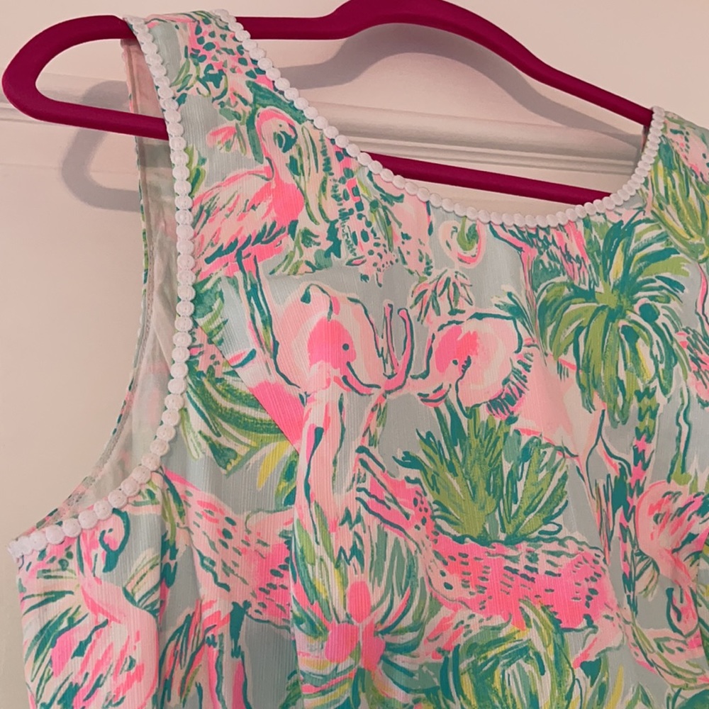 Mila Lilly Pulitzer Dress Seasalt Blue on Parade - Picture 3 of 11